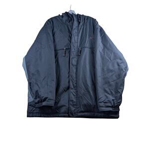 Vintage Nike Mens Reversible Hooded Jacket Large Black Gray Full Zip Pockets
